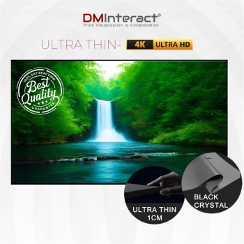 DMInteract 140inch 16:9 4K Thin Frame Black Crystal ALR Projector Screen for Normal/Long Throw Projectors