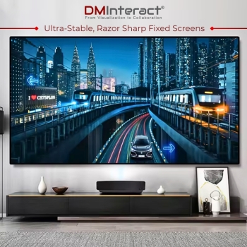 DMInteract 80 Inch 16:9 4K CLR PET Crystal Projector Screen for Ultra Short Throw/Laser Projectors - High End Model