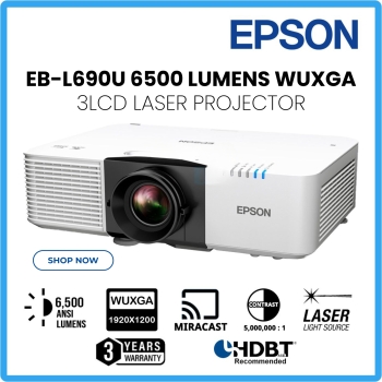 Epson EB-L690U 6500 Lumens WUXGA 3LCD Laser 4K Enhancement Projector  