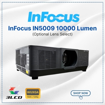 InFocus IN5009 10000 Lumen WUXGA 3LCD Projector (Optional Lens Select)